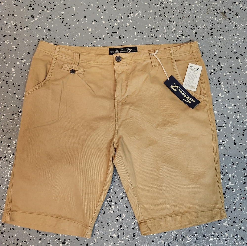 7 Seven Men’s Size 38 Khaki Chino Shorts NWT